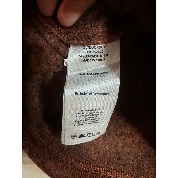 Eddie Bauer Mens Quarter Zip Pullover Sweater Orange Heathered M - Picture 3 of 8